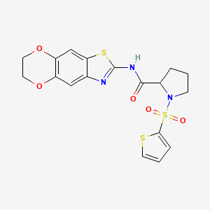 N-(6,7-dihydro-[1,4]dioxino[2',3':4,5]benzo[1,2-d]thiazol-2-yl)-1-(thiophen-2-ylsulfonyl)pyrrolidine-2-carboxamide