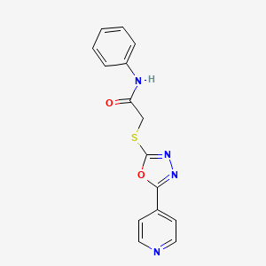 N-phenyl-2-[(5-pyridin-4-yl-1,3,4-oxadiazol-2-yl)sulfanyl]acetamide
