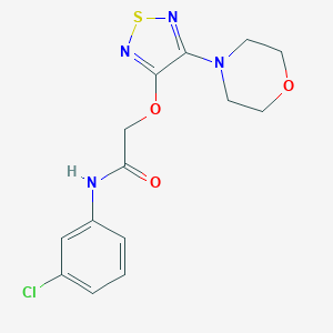 molecular formula C14H15ClN4O3S B247236 N-(3-chlorophenyl)-2-[(4-morpholino-1,2,5-thiadiazol-3-yl)oxy]acetamide 