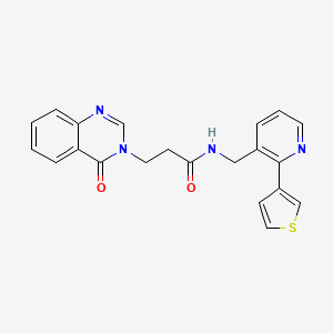 3-(4-oxo-3,4-dihydroquinazolin-3-yl)-N-{[2-(thiophen-3-yl)pyridin-3-yl]methyl}propanamide