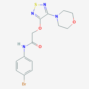 molecular formula C14H15BrN4O3S B247237 N-(4-bromophenyl)-2-[(4-morpholin-4-yl-1,2,5-thiadiazol-3-yl)oxy]acetamide 