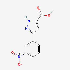 molecular formula C11H9N3O4 B2472377 methyl 3-(3-nitrophenyl)-1H-pyrazole-5-carboxylate CAS No. 517870-25-6