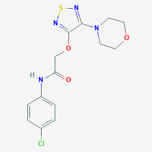 molecular formula C14H15ClN4O3S B247238 N-(4-chlorophenyl)-2-[(4-morpholin-4-yl-1,2,5-thiadiazol-3-yl)oxy]acetamide 