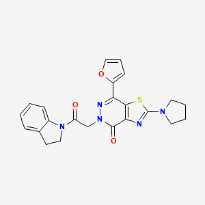 7-(furan-2-yl)-5-(2-(indolin-1-yl)-2-oxoethyl)-2-(pyrrolidin-1-yl)thiazolo[4,5-d]pyridazin-4(5H)-one