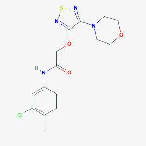 molecular formula C15H17ClN4O3S B247240 N-(3-chloro-4-methylphenyl)-2-[(4-morpholin-4-yl-1,2,5-thiadiazol-3-yl)oxy]acetamide 
