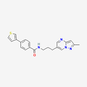 N-(3-(2-methylpyrazolo[1,5-a]pyrimidin-6-yl)propyl)-4-(thiophen-3-yl)benzamide