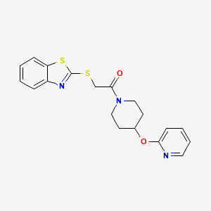 molecular formula C19H19N3O2S2 B2472405 2-(Benzo[d]thiazol-2-ylthio)-1-(4-(pyridin-2-yloxy)piperidin-1-yl)ethanone CAS No. 1448077-96-0