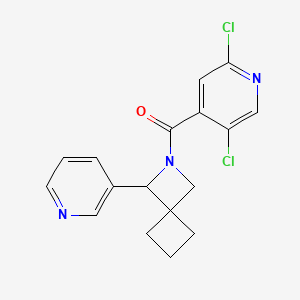 molecular formula C17H15Cl2N3O B2472411 2-(2,5-Dichloropyridine-4-carbonyl)-1-(pyridin-3-yl)-2-azaspiro[3.3]heptane CAS No. 2094558-07-1