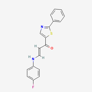 (2E)-3-[(4-fluorophenyl)amino]-1-(2-phenyl-1,3-thiazol-5-yl)prop-2-en-1-one