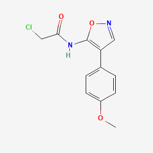 molecular formula C12H11ClN2O3 B2472417 2-chloro-N-[4-(4-methoxyphenyl)-1,2-oxazol-5-yl]acetamide CAS No. 1232776-82-7