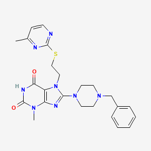 8-(4-benzylpiperazin-1-yl)-3-methyl-7-(2-((4-methylpyrimidin-2-yl)thio)ethyl)-1H-purine-2,6(3H,7H)-dione