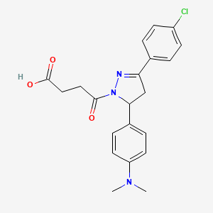 4-(3-(4-chlorophenyl)-5-(4-(dimethylamino)phenyl)-4,5-dihydro-1H-pyrazol-1-yl)-4-oxobutanoic acid