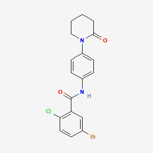 molecular formula C18H16BrClN2O2 B2472442 5-溴-2-氯-N-[4-(2-氧代哌啶-1-基)苯基]苯甲酰胺 CAS No. 942013-33-4