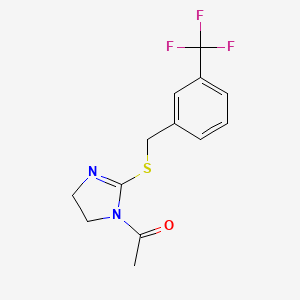 1-(2-((3-(trifluoromethyl)benzyl)thio)-4,5-dihydro-1H-imidazol-1-yl)ethanone