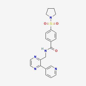 N-((3-(pyridin-3-yl)pyrazin-2-yl)methyl)-4-(pyrrolidin-1-ylsulfonyl)benzamide