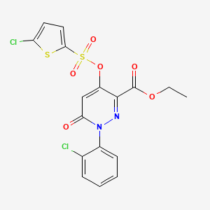 Ethyl 1-(2-chlorophenyl)-4-(((5-chlorothiophen-2-yl)sulfonyl)oxy)-6-oxo-1,6-dihydropyridazine-3-carboxylate