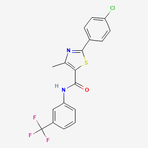 2-(4-chlorophenyl)-4-methyl-N-[3-(trifluoromethyl)phenyl]-1,3-thiazole-5-carboxamide