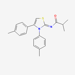 molecular formula C21H22N2OS B2472457 (Z)-N-(3,4-di-p-tolylthiazol-2(3H)-ylidene)isobutyramide CAS No. 402946-07-0