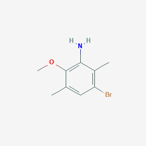 molecular formula C9H12BrNO B2472458 5-Bromo-2-methoxy-3,6-dimethylaniline CAS No. 1566430-16-7