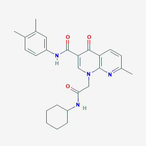 1-(2-(cyclohexylamino)-2-oxoethyl)-N-(3,4-dimethylphenyl)-7-methyl-4-oxo-1,4-dihydro-1,8-naphthyridine-3-carboxamide