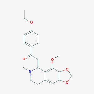 molecular formula C22H25NO5 B247246 1-(4-Ethoxyphenyl)-2-(4-methoxy-6-methyl-5,6,7,8-tetrahydro[1,3]dioxolo[4,5-g]isoquinolin-5-yl)ethanone 
