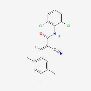 (E)-2-cyano-N-(2,6-dichlorophenyl)-3-(2,4,5-trimethylphenyl)prop-2-enamide