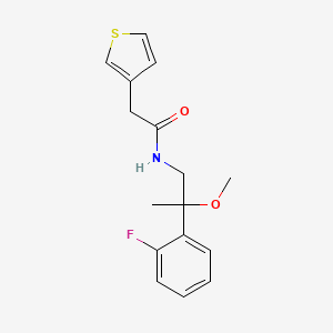 N-(2-(2-fluorophenyl)-2-methoxypropyl)-2-(thiophen-3-yl)acetamide