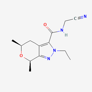 molecular formula C13H18N4O2 B2472469 (5S,7R)-N-(Cyanomethyl)-2-ethyl-5,7-dimethyl-5,7-dihydro-4H-pyrano[3,4-c]pyrazole-3-carboxamide CAS No. 2418594-23-5