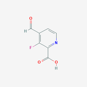 molecular formula C7H4FNO3 B2472471 3-Fluoro-4-formylpyridine-2-carboxylic acid CAS No. 1289207-80-2