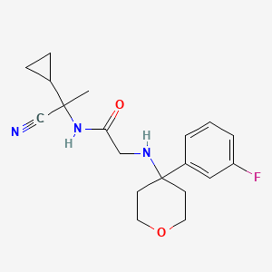 molecular formula C19H24FN3O2 B2472472 N-(1-cyano-1-cyclopropylethyl)-2-{[4-(3-fluorophenyl)oxan-4-yl]amino}acetamide CAS No. 1444590-42-4