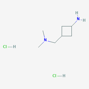 molecular formula C7H18Cl2N2 B2472477 3-[(Dimethylamino)methyl]cyclobutan-1-amine;dihydrochloride CAS No. 2344685-67-0