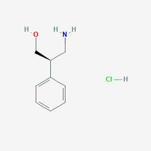 molecular formula C9H14ClNO B2472479 (R)-3-Amino-2-phenylpropan-1-ol hydrochloride CAS No. 130926-86-2; 1442114-79-5
