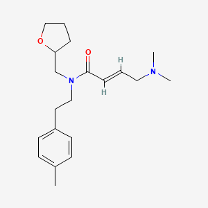 (E)-4-(Dimethylamino)-N-[2-(4-methylphenyl)ethyl]-N-(oxolan-2-ylmethyl)but-2-enamide
