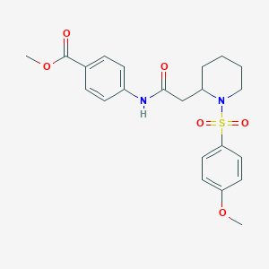 Methyl 4-(2-(1-((4-methoxyphenyl)sulfonyl)piperidin-2-yl)acetamido)benzoate