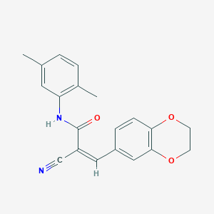 (Z)-2-Cyano-3-(2,3-dihydro-1,4-benzodioxin-6-yl)-N-(2,5-dimethylphenyl)prop-2-enamide