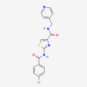2-(4-chlorobenzamido)-N-(pyridin-4-ylmethyl)thiazole-4-carboxamide