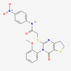 2-((3-(2-methoxyphenyl)-4-oxo-3,4,6,7-tetrahydrothieno[3,2-d]pyrimidin-2-yl)thio)-N-(4-nitrophenyl)acetamide
