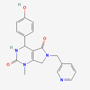 4-(4-hydroxyphenyl)-1-methyl-6-(pyridin-3-ylmethyl)-3,4,6,7-tetrahydro-1H-pyrrolo[3,4-d]pyrimidine-2,5-dione