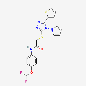 N-[4-(difluoromethoxy)phenyl]-2-{[4-(1H-pyrrol-1-yl)-5-(thiophen-2-yl)-4H-1,2,4-triazol-3-yl]sulfanyl}acetamide