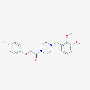 molecular formula C21H25ClN2O4 B247253 1-[(4-Chlorophenoxy)acetyl]-4-(2,3-dimethoxybenzyl)piperazine 
