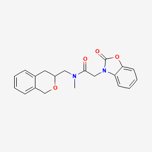 molecular formula C20H20N2O4 B2472538 N-(异色满-3-基甲基)-N-甲基-2-(2-氧代苯并[d]恶唑-3(2H)-基)乙酰胺 CAS No. 2034448-10-5