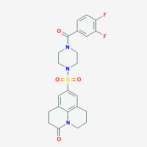 9-((4-(3,4-difluorobenzoyl)piperazin-1-yl)sulfonyl)-1,2,6,7-tetrahydropyrido[3,2,1-ij]quinolin-3(5H)-one