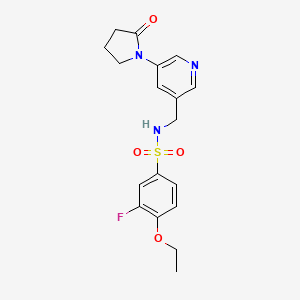 4-ethoxy-3-fluoro-N-{[5-(2-oxopyrrolidin-1-yl)pyridin-3-yl]methyl}benzene-1-sulfonamide