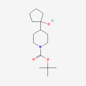 molecular formula C15H27NO3 B2472560 Tert-butyl 4-(1-hydroxycyclopentyl)piperidine-1-carboxylate CAS No. 2109436-84-0