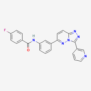 molecular formula C23H15FN6O B2472566 4-氟-N-[3-(3-吡啶-3-基-[1,2,4]三唑并[4,3-b]哒嗪-6-基)苯基]苯甲酰胺 CAS No. 891116-44-2