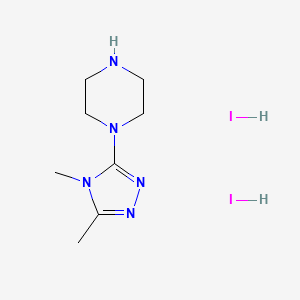 molecular formula C8H17I2N5 B2472575 1-(4,5-dimethyl-4H-1,2,4-triazol-3-yl)piperazine dihydroiodide CAS No. 1909314-04-0