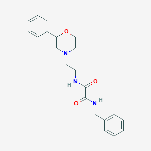 molecular formula C21H25N3O3 B2472576 N1-benzyl-N2-(2-(2-phenylmorpholino)ethyl)oxalamide CAS No. 954003-33-9