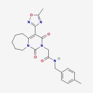N-(4-methylbenzyl)-2-[4-(5-methyl-1,2,4-oxadiazol-3-yl)-1,3-dioxo-3,5,6,7,8,9-hexahydropyrimido[1,6-a]azepin-2(1H)-yl]acetamide