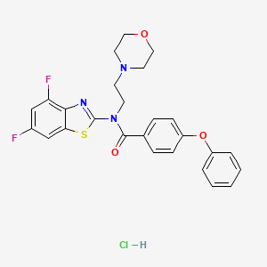 molecular formula C26H24ClF2N3O3S B2472588 N-(4,6-difluorobenzo[d]thiazol-2-yl)-N-(2-morpholinoethyl)-4-phenoxybenzamide hydrochloride CAS No. 1329876-48-3
