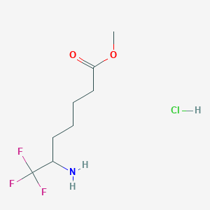 molecular formula C8H15ClF3NO2 B2472590 Methyl 6-amino-7,7,7-trifluoroheptanoate hydrochloride CAS No. 2219408-22-5